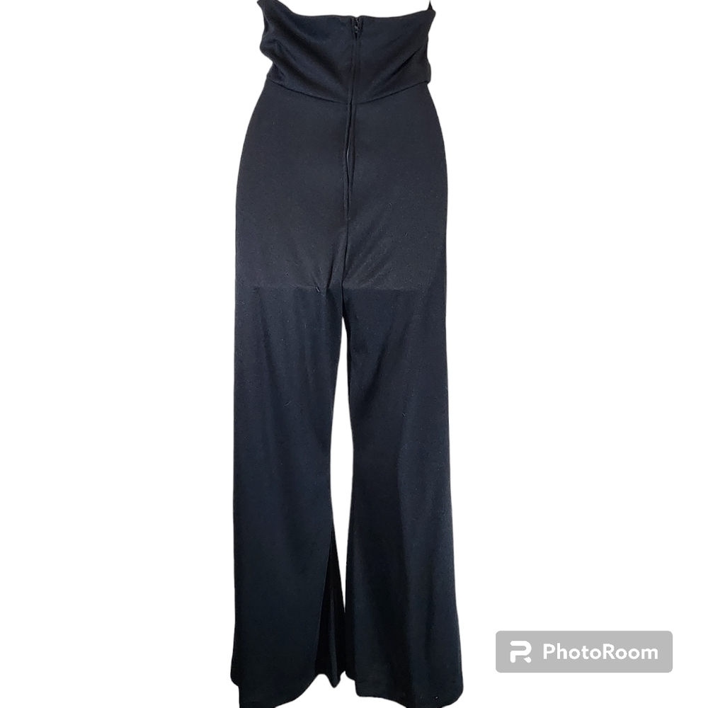 VINTAGE 1970's Bell Bottom Jumpsuit High Waited Hater Top Aldens Fashion Size 12 - Picture 2 of 9